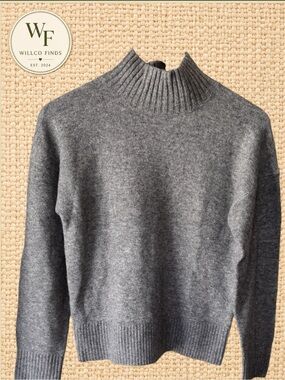 LOFT Petites Gray Mock Neck Sweater XS Petite Soft Knit Pullover NWT